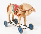 STEIFF TOY HORSE ON WHEELS: Ge