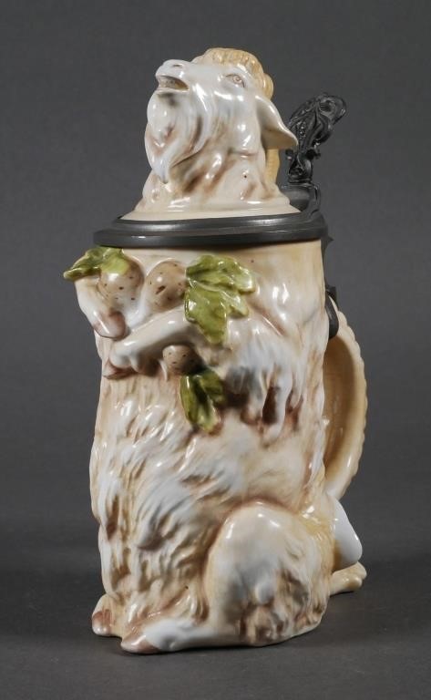 STEIN FIGURAL GOAT HEAD