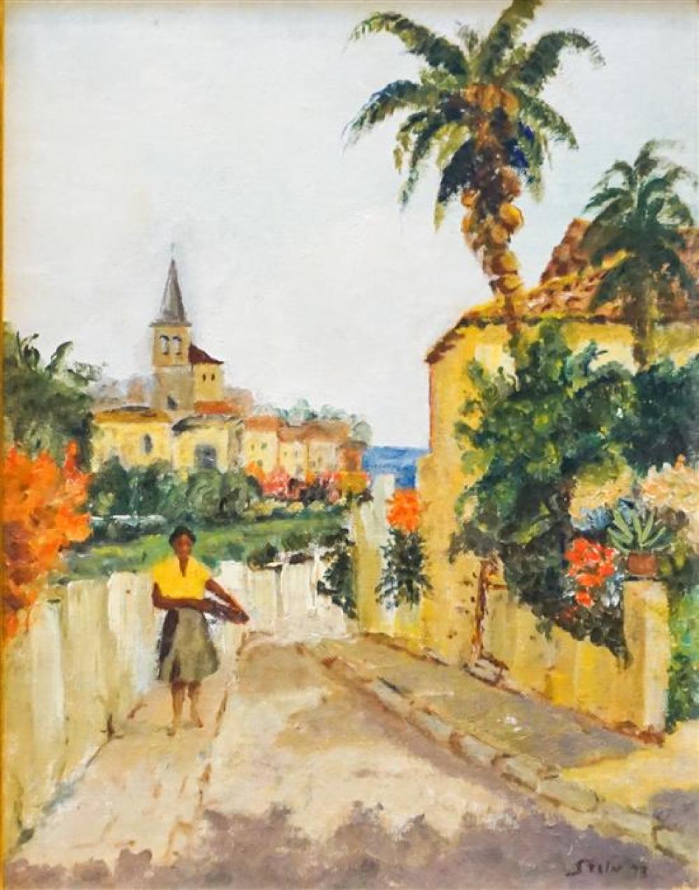STEIN, WOMAN WALKING ALONG THE