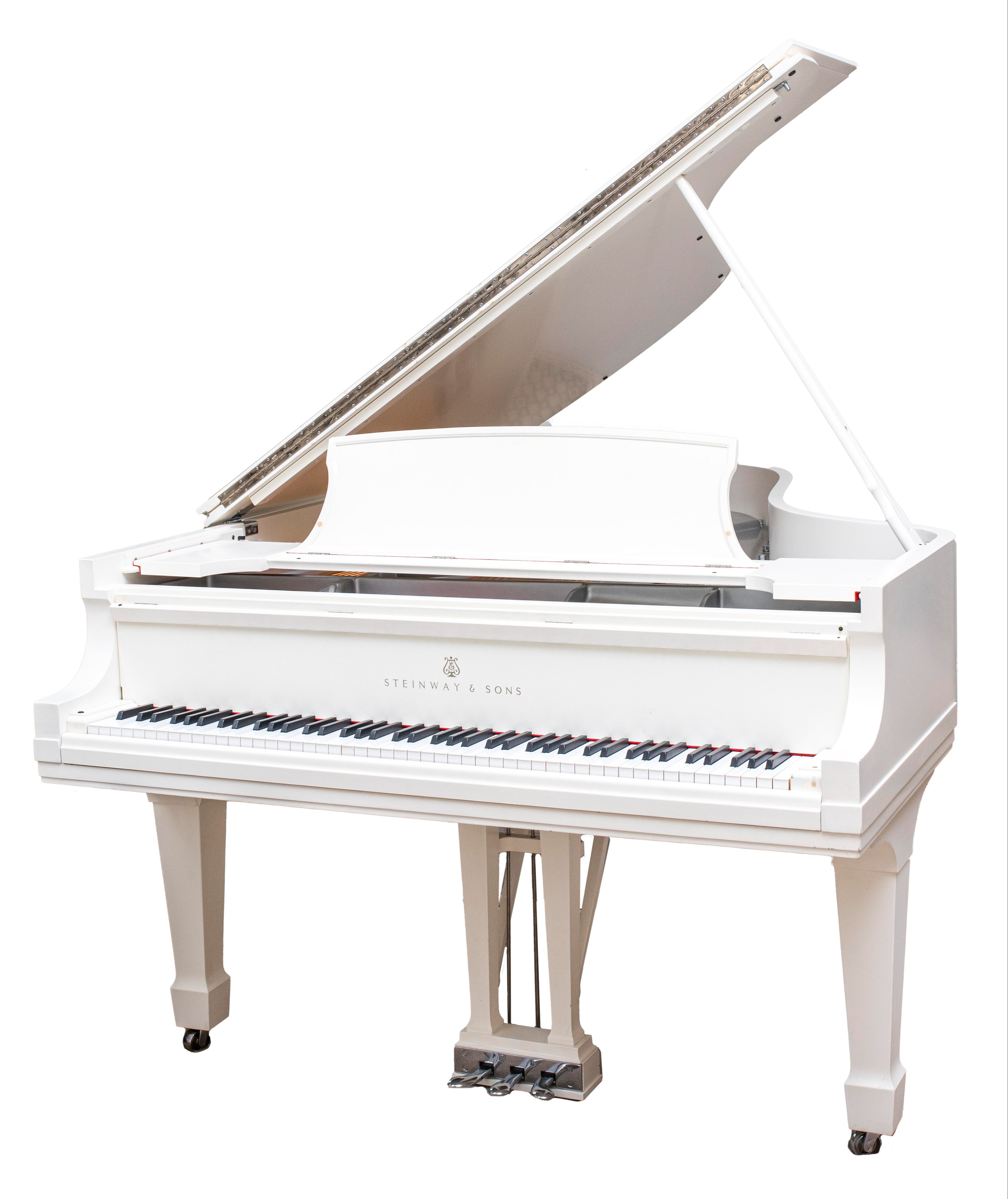 STEINWAY B GRAND PIANO IN WHITE