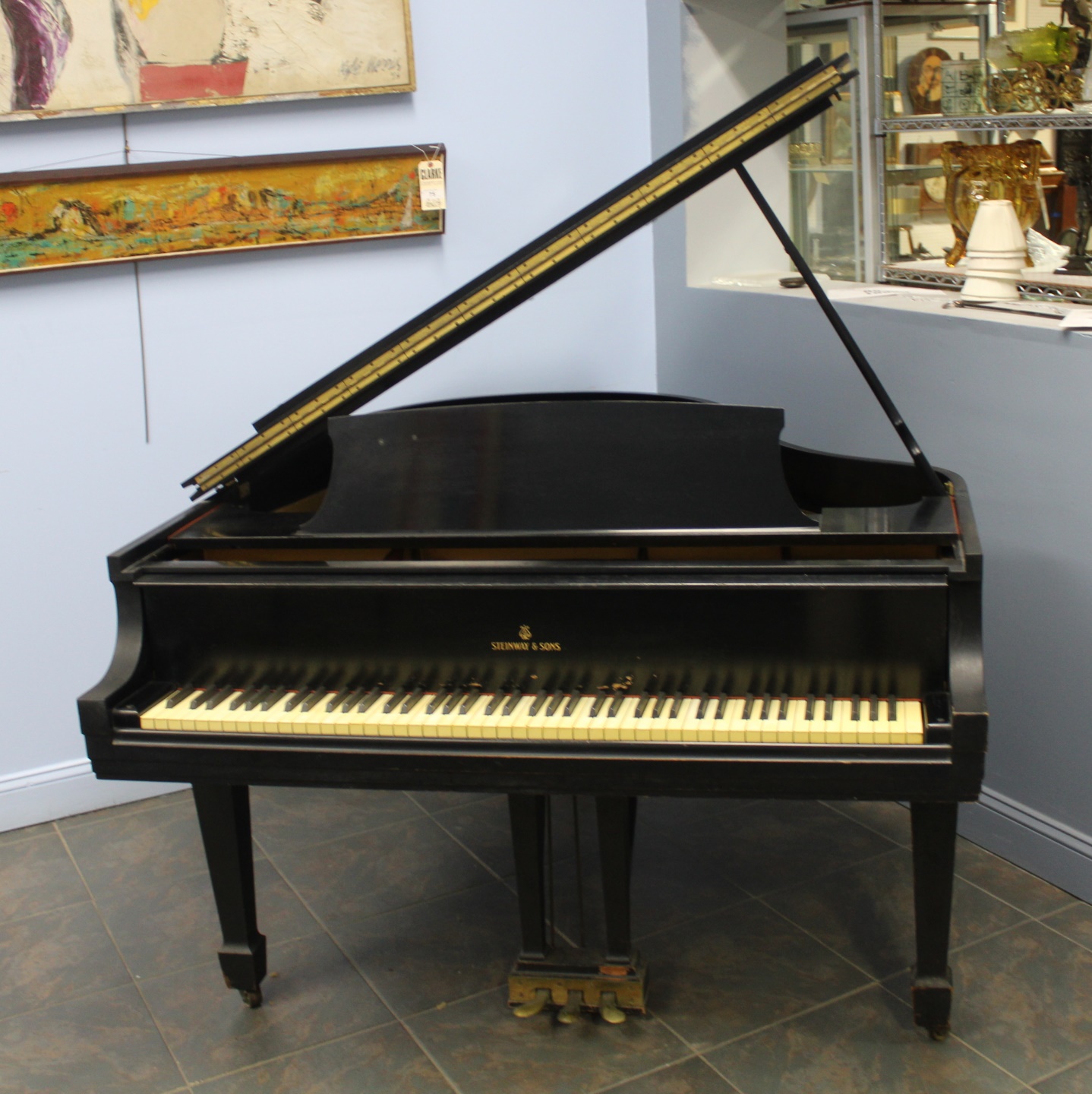 STEINWAY & SONS EBONISED MODEL M
