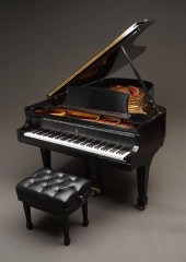 STEINWAY & SONS EBONIZED GRAND