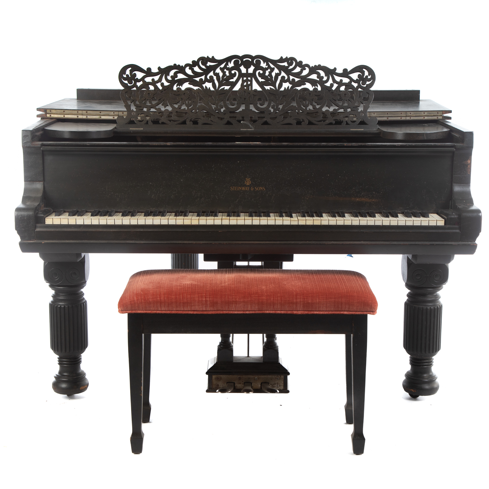 STEINWAY & SONS EBONIZED GRAND