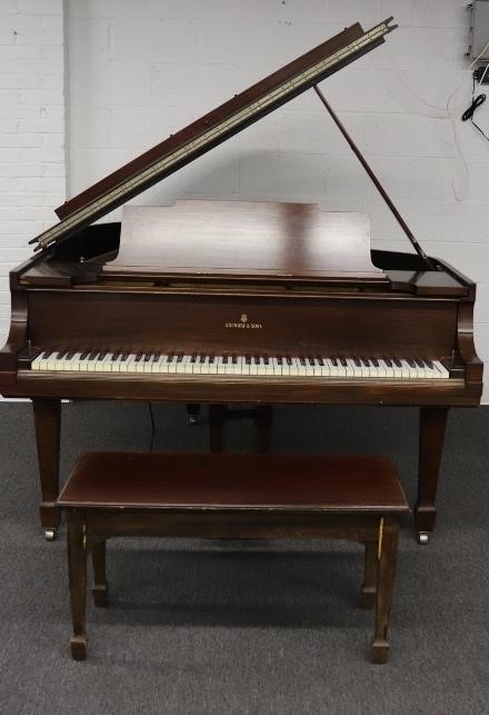 Steinway & Sons mahogany baby grand