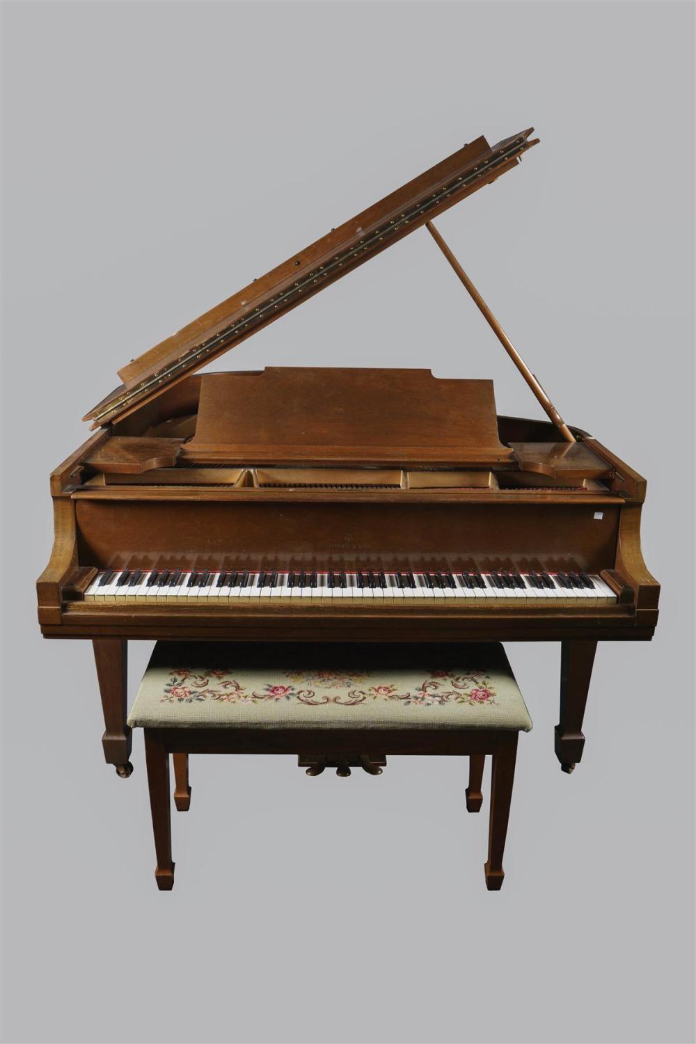 STEINWAY & SONS WALNUT VENEERED
