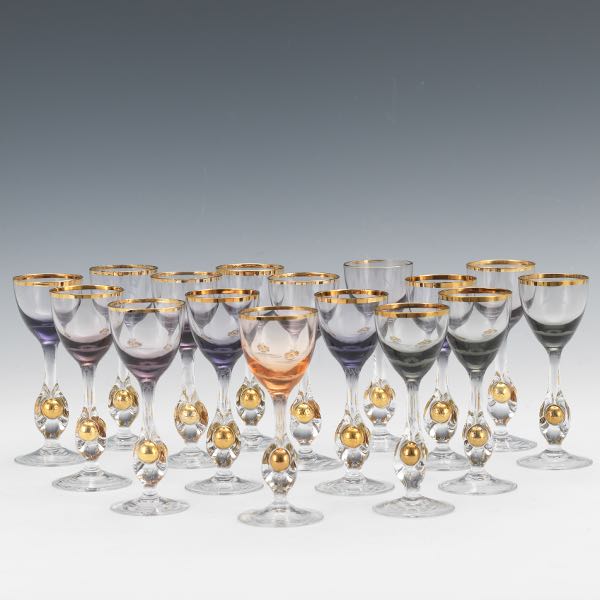 STEMMED CRYSTAL AND GILT