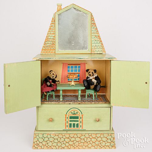 STENCILED DOLLHOUSE CUPBOARD ROOM