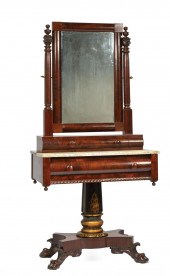 STENCILED MAHOGANY DRESSING TA