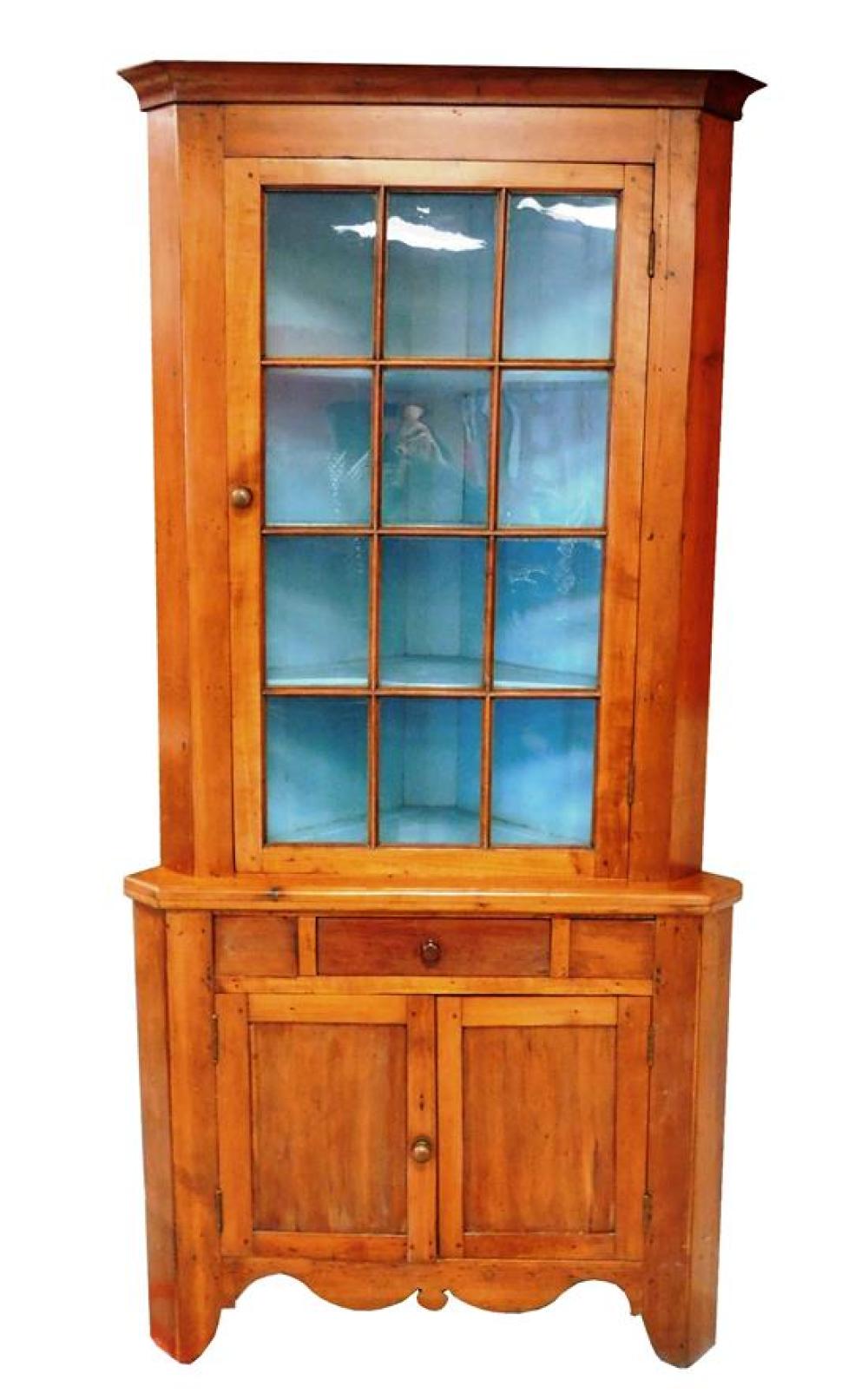 STEP-BACK CORNER CABINET, 19TH
