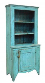 STEP-BACK CUPBOARD IN BLUE PAI
