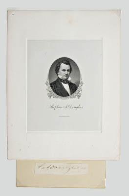 Stephen A. Douglas signature, cut