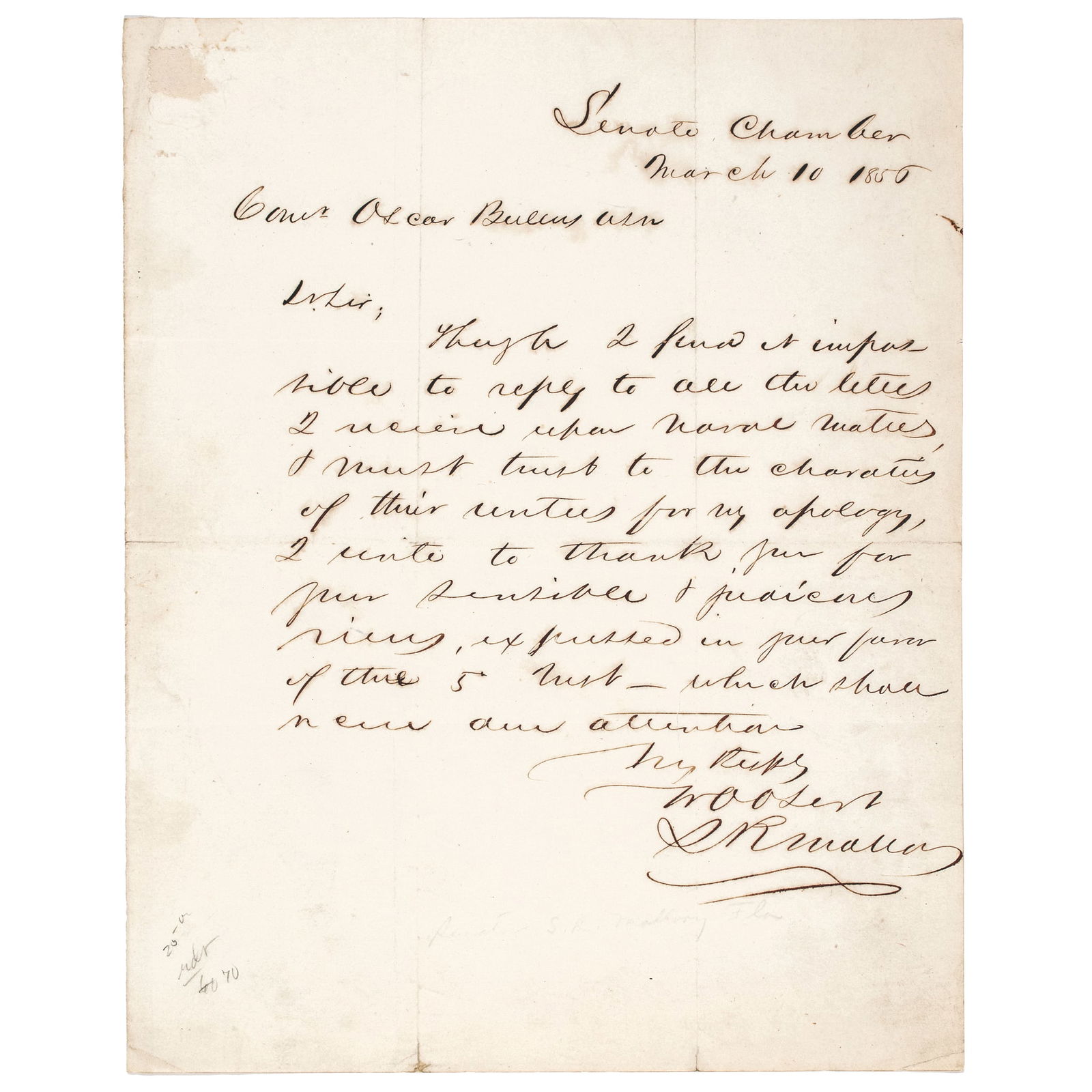 STEPHEN R. MALLORY MARCH 10, 1856