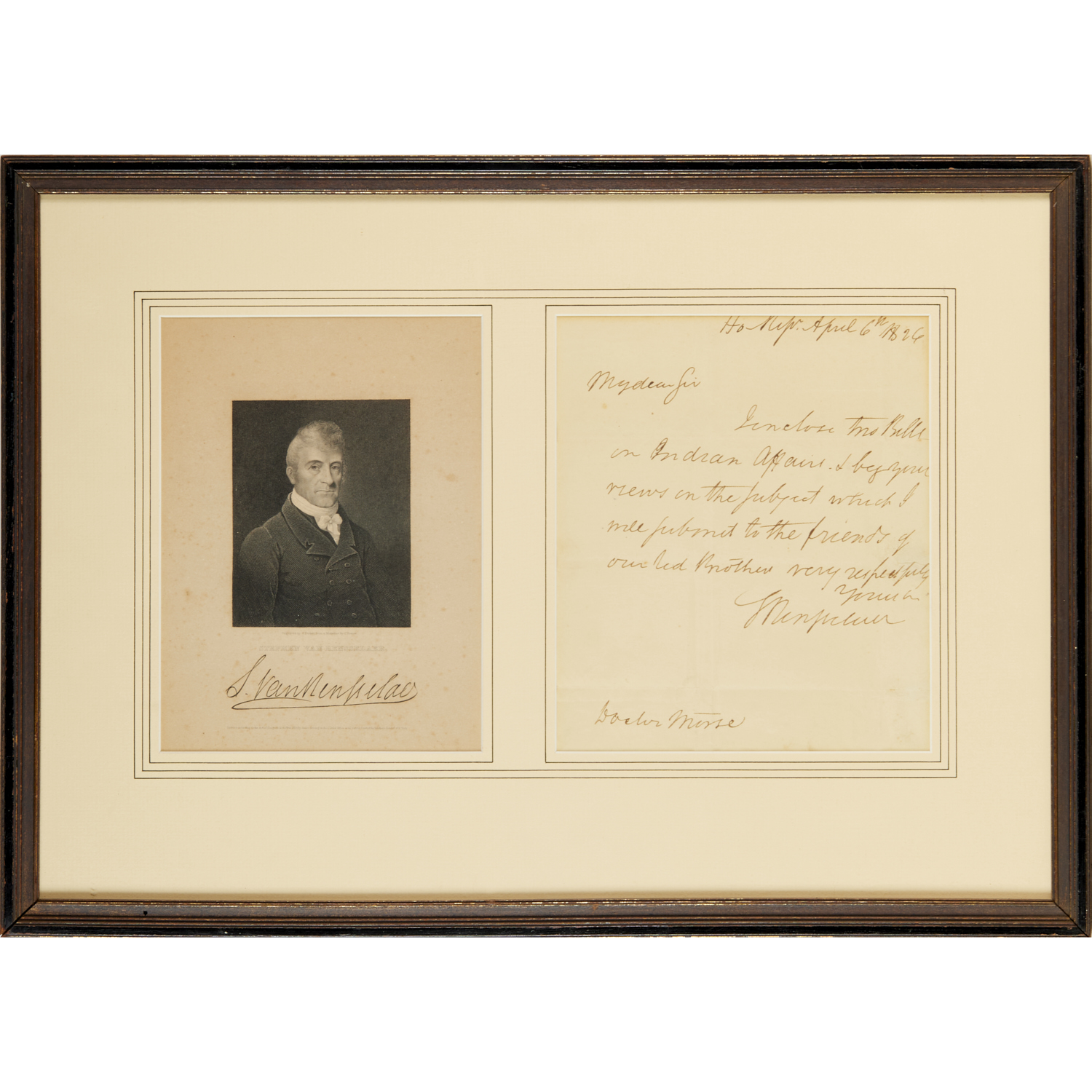 STEPHEN VAN RENSSELAER, SIGNED