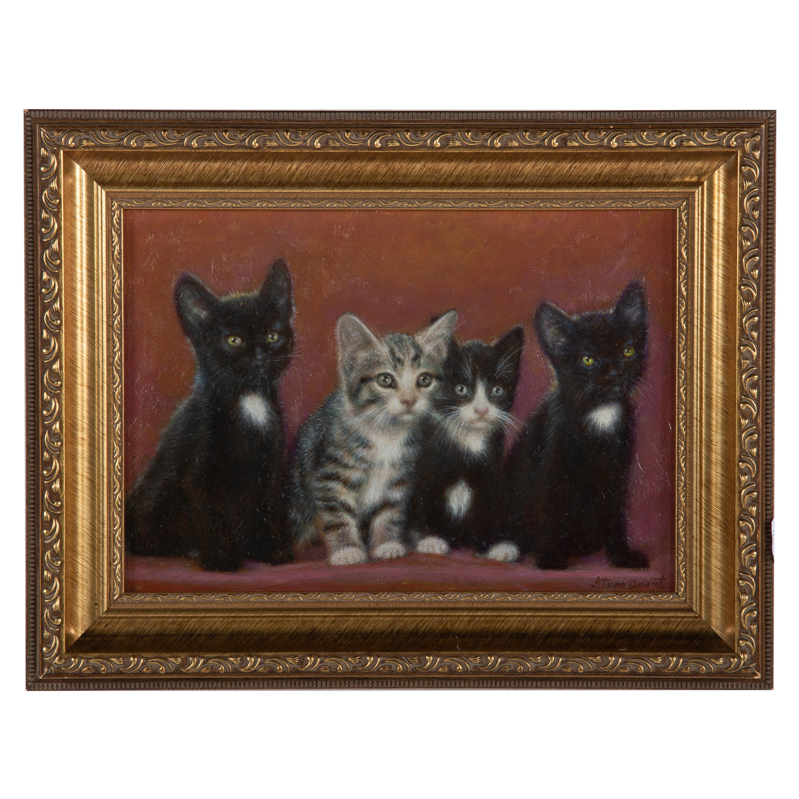STERE GRANT. FOUR KITTENS, OIL