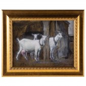 STERE GRANT. "GOATS," OIL (Rom