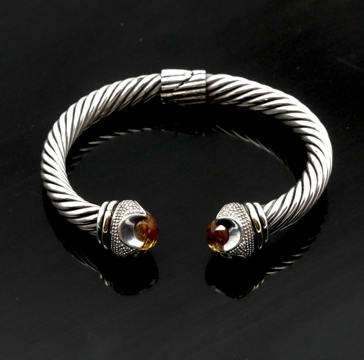 STERLING & 14K BRACELET WITH