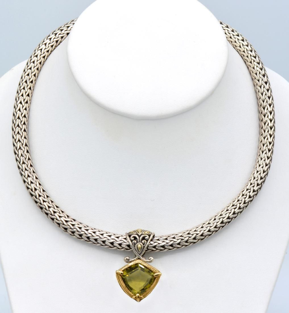 STERLING & 18K YELLOW GOLD SIGNED