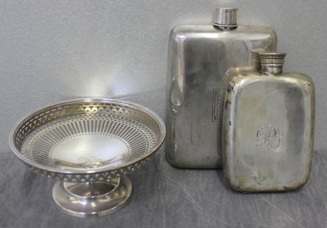 STERLING. 2 Flasks and a