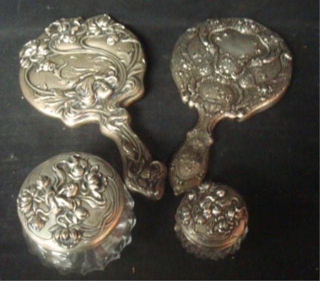 Sterling. 4 Vanity Pieces. 2