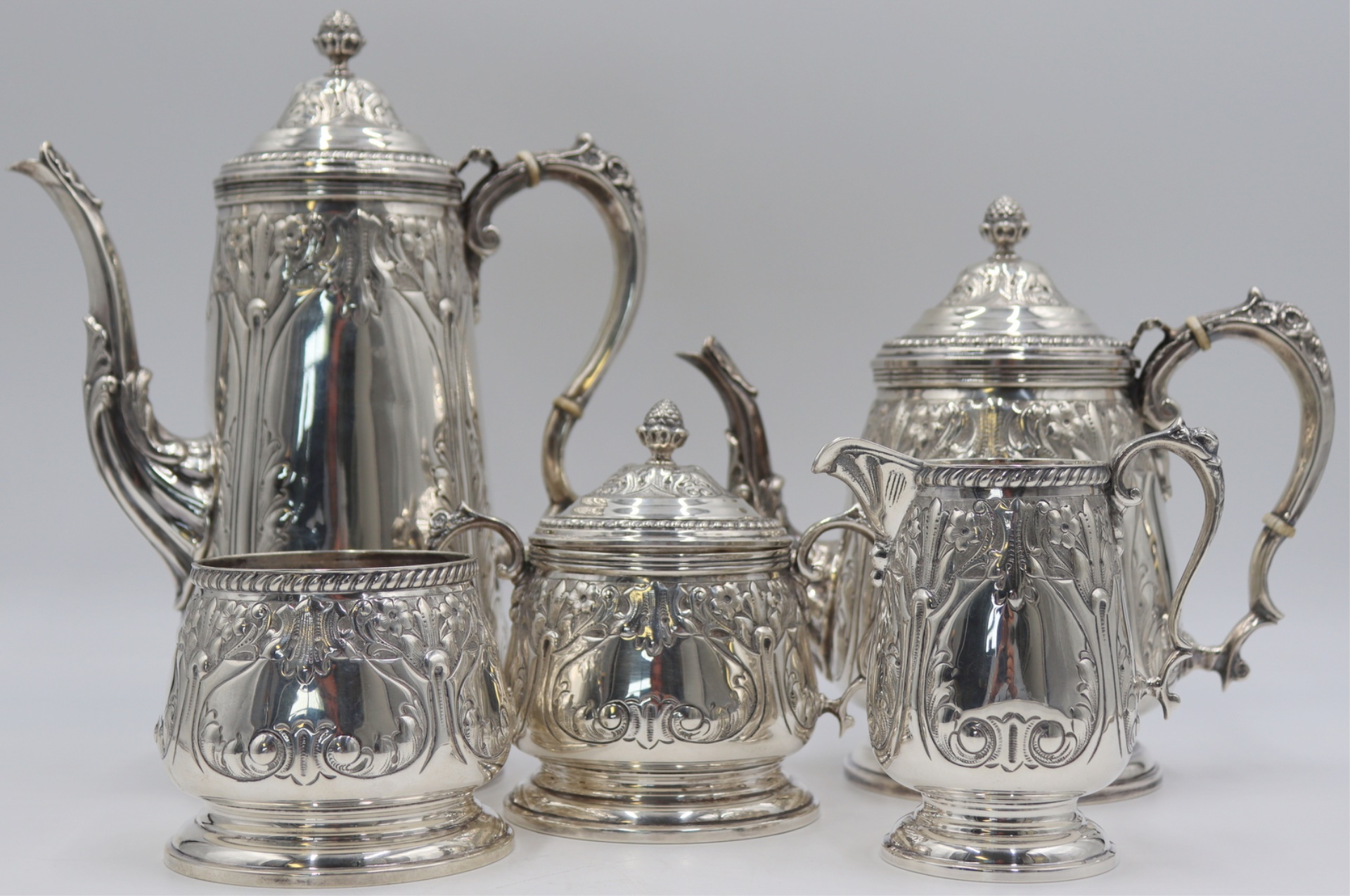 STERLING. 5PC. DURHAM SILVER TEA