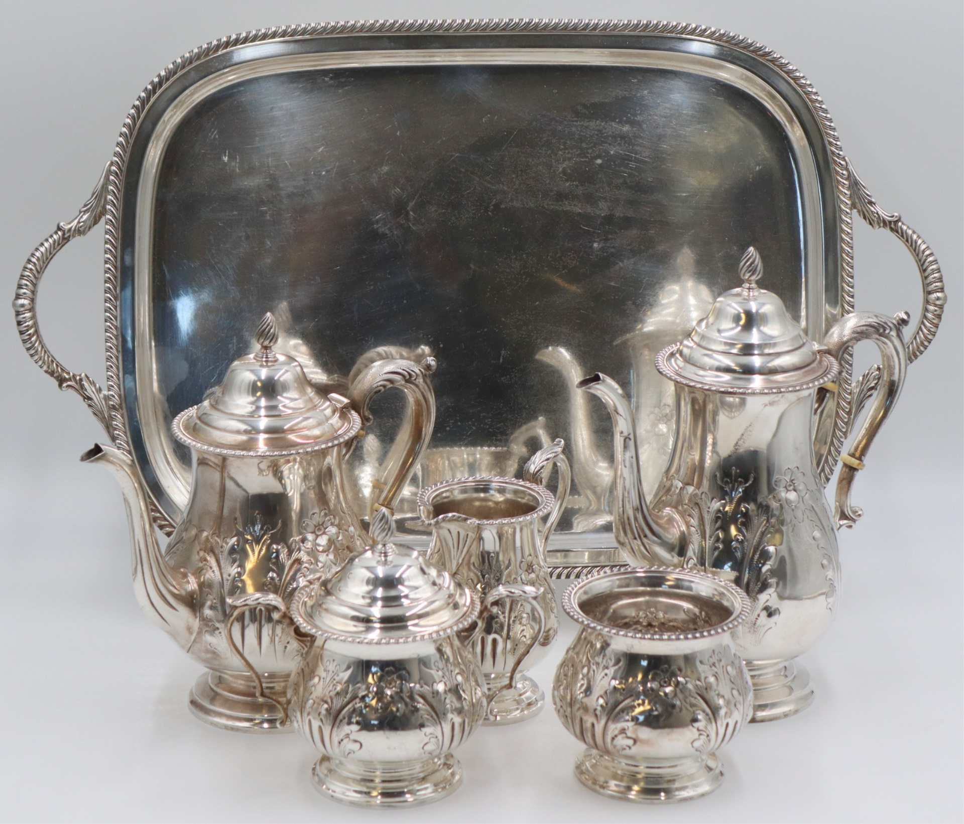 STERLING. 5PC. DURHAM SILVER TEA