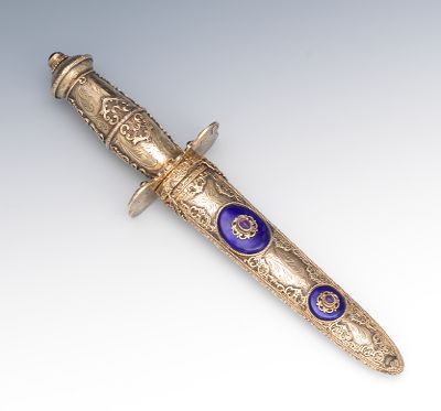 Sterling 925 and enameled knife