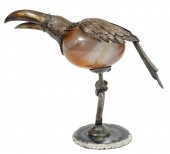 STERLING & AGATE TOUCAN FIGURI
