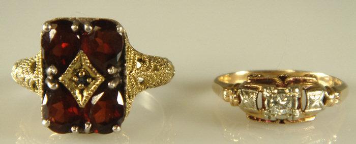 Sterling and 18K YG filigree garnet