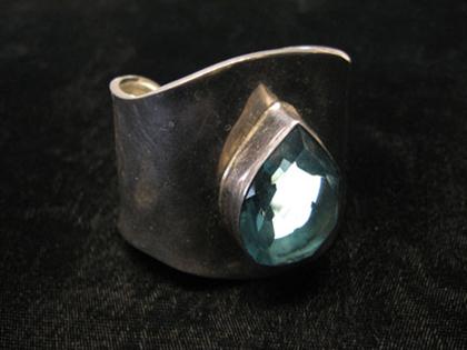 Sterling and blue crystal cuff   