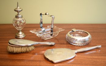 Sterling and glass items,