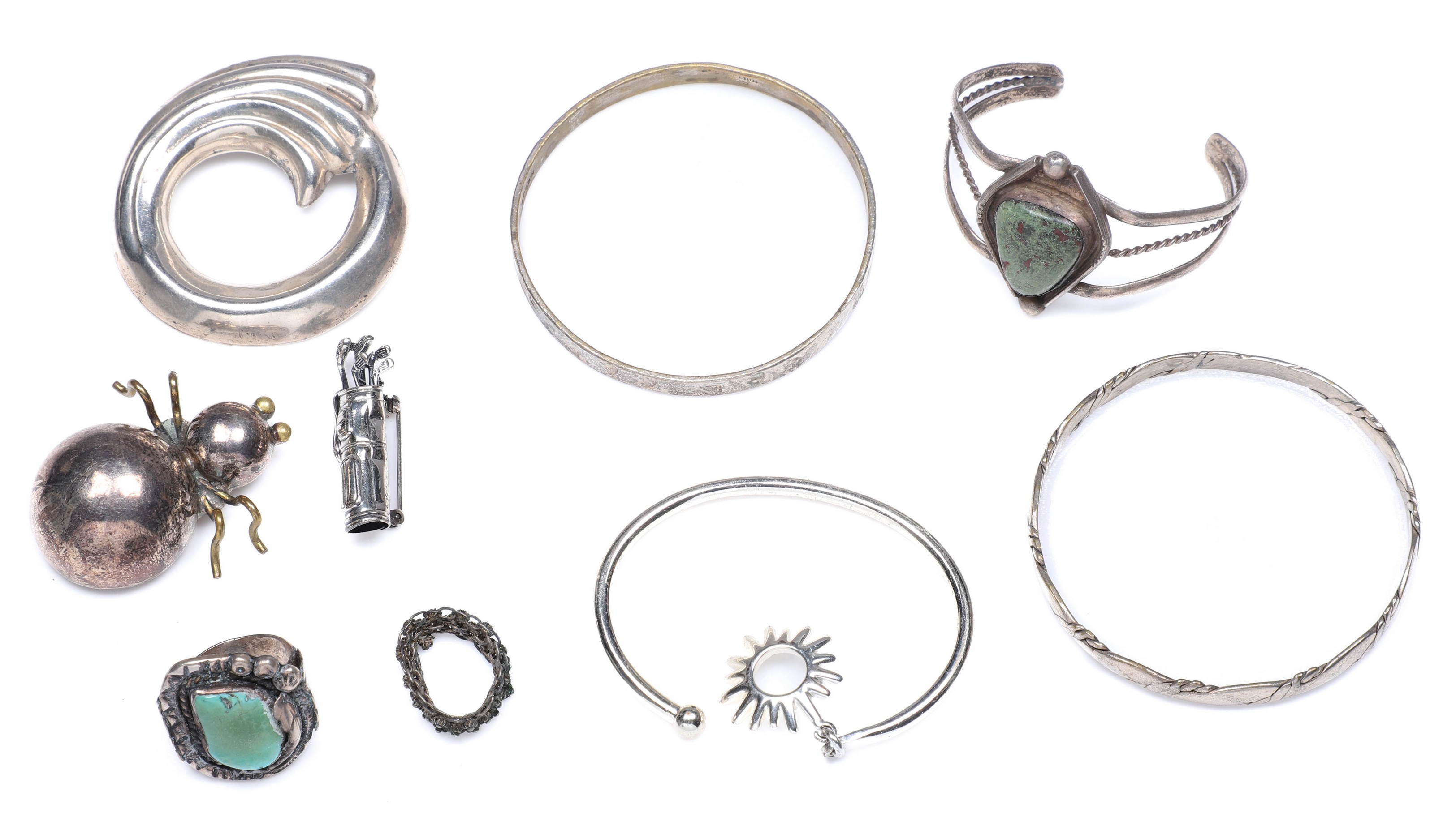 Sterling and silver jewelry group