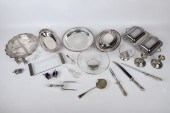 Sterling and silver plate tabl