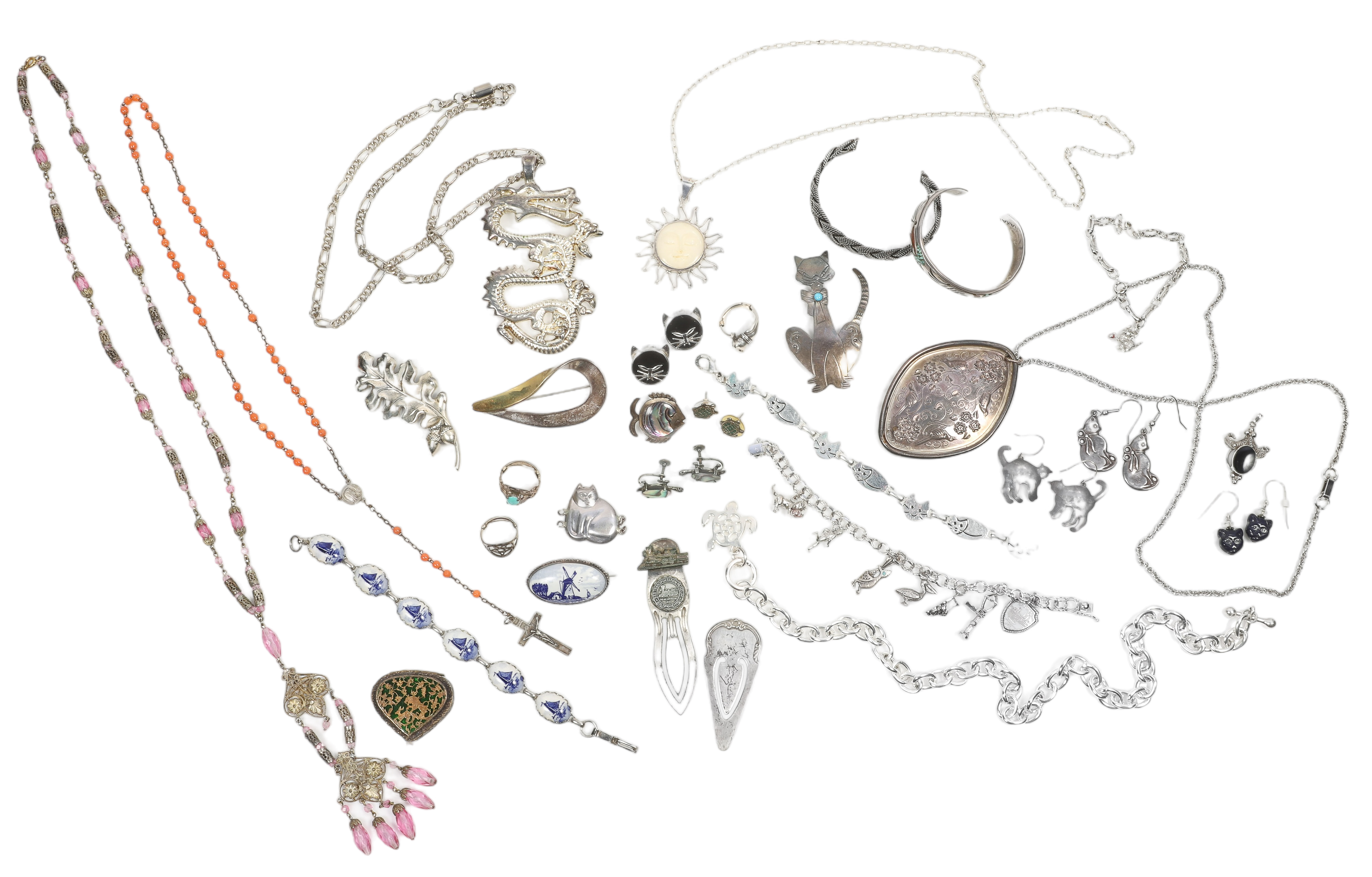 Sterling and silver tone jewelry