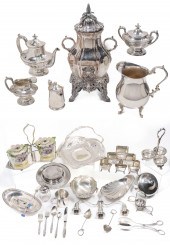 Sterling and silverplate table