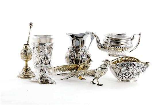 Sterling and silverplate table