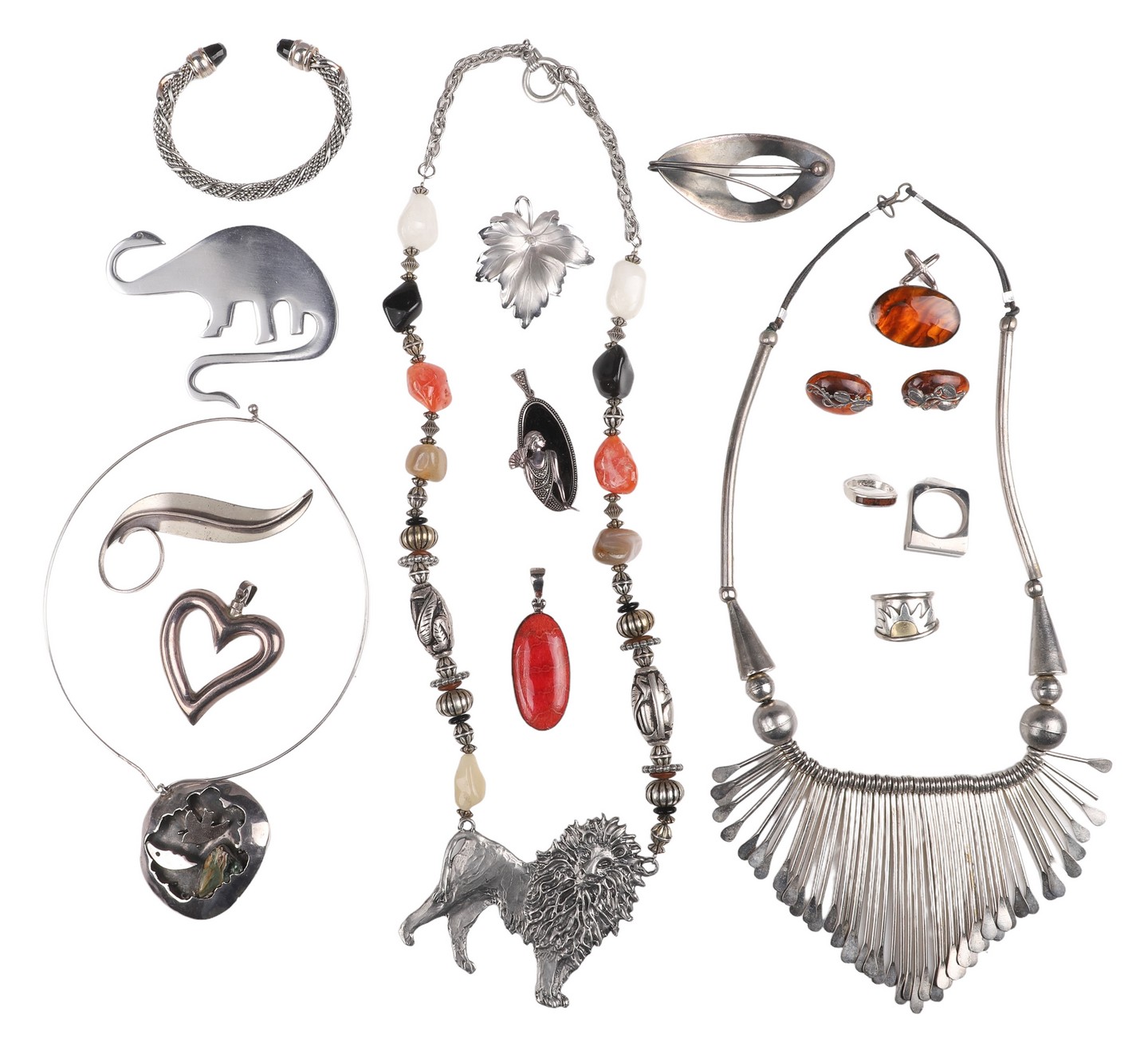 Sterling and style jewelry group to