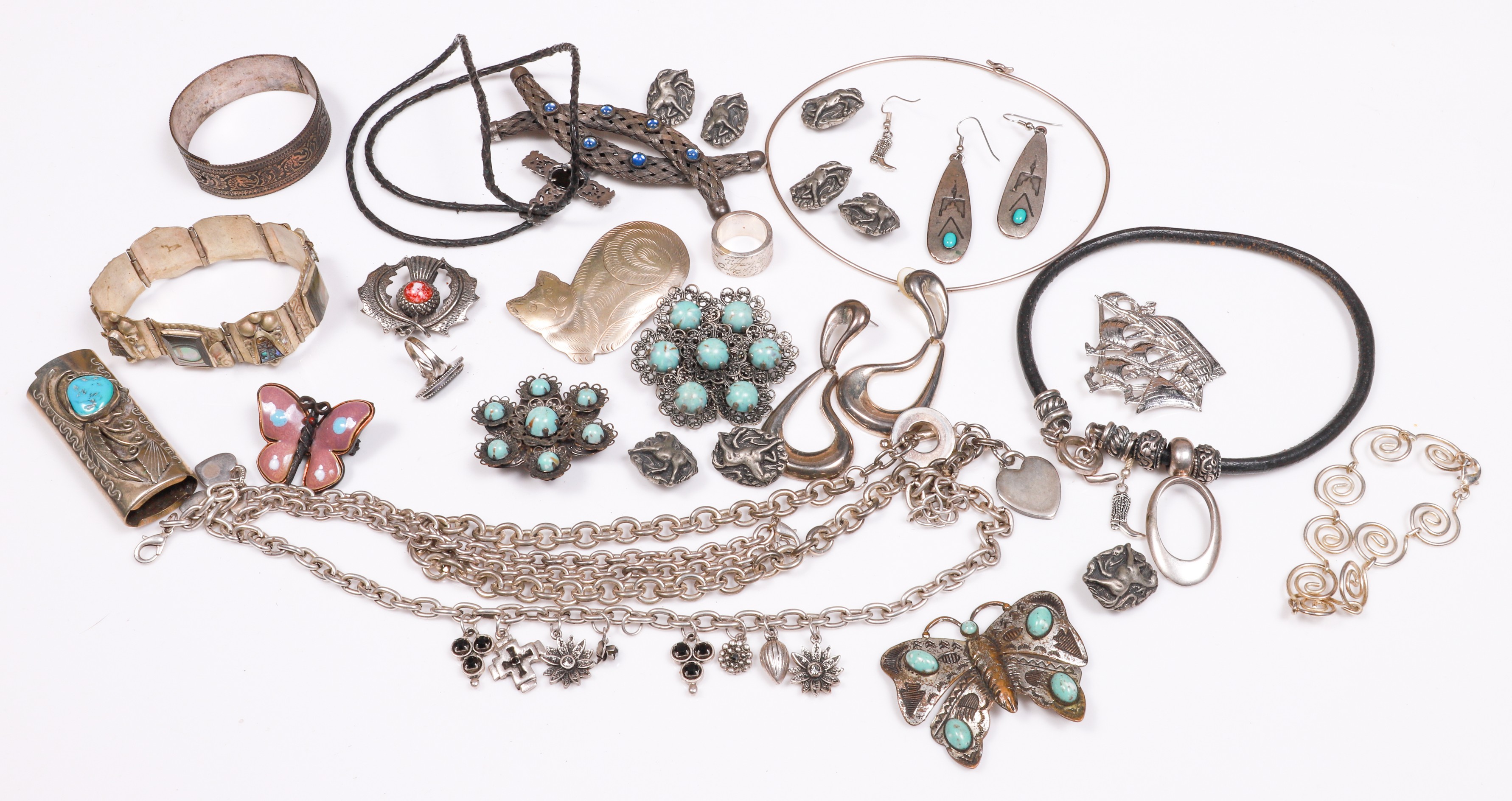 Sterling and style jewelry group to