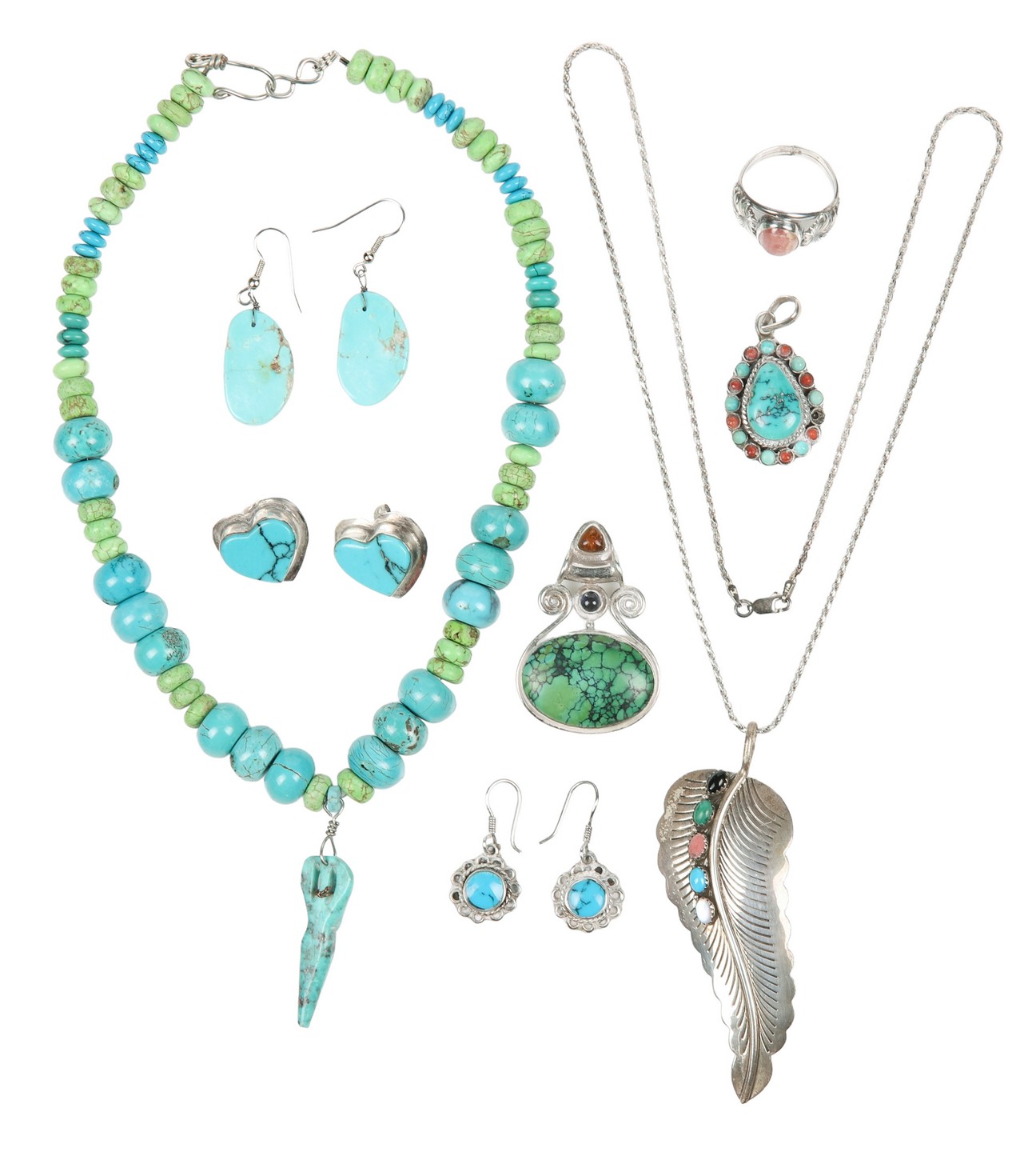 Sterling and turquoise jewelry