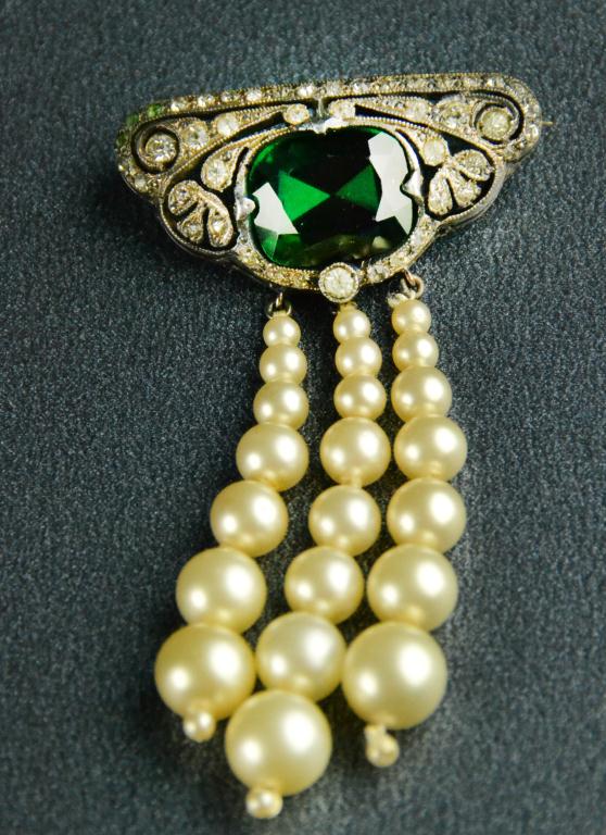 Sterling Art Nouveau Emerald &