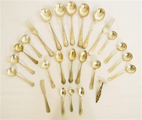 STERLING: Assorted flatware 