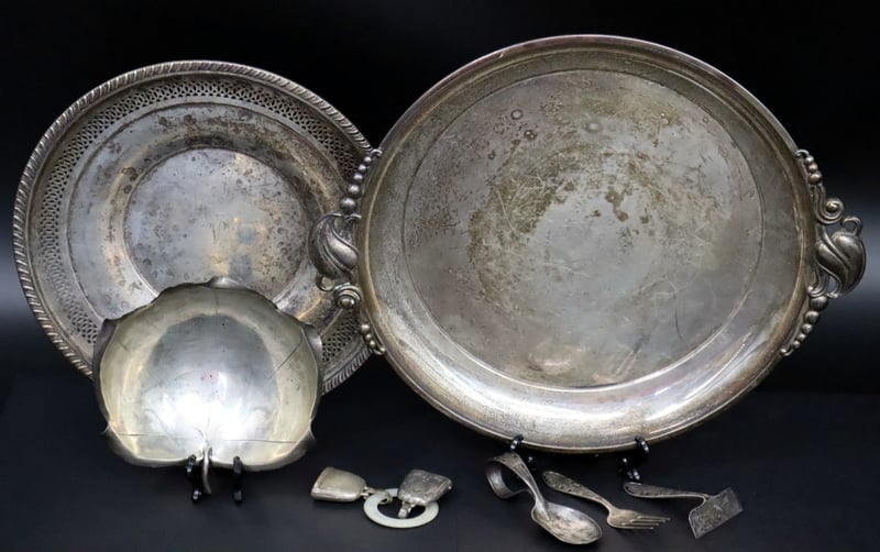 STERLING. ASSORTED GROUPING OF