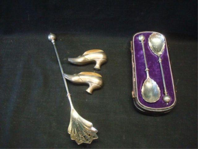 Sterling. Assorted Pieces. 2 shoes,