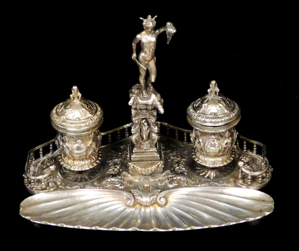 STERLING: BAROQUE STYLE SILVER DESK