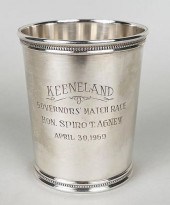 STERLING BEAKER, ENGRAVED SPIR