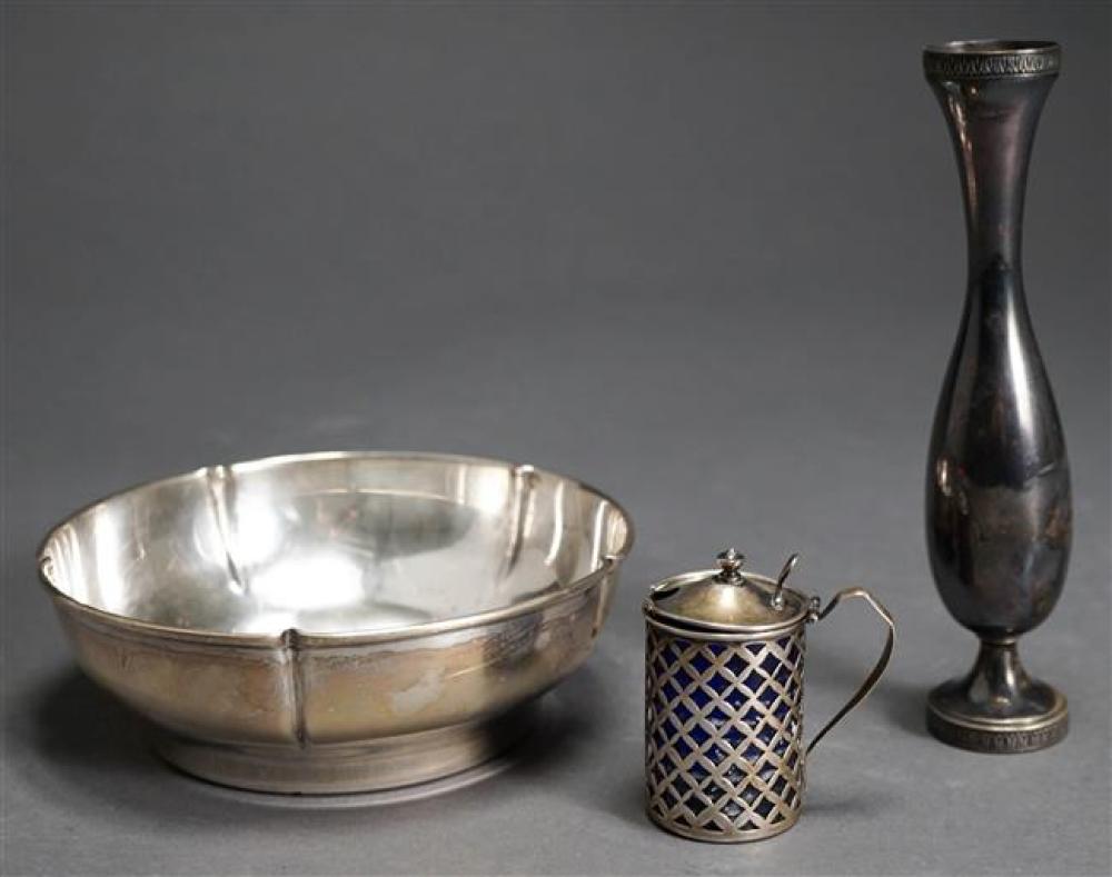 STERLING BON BON, MUSTARD POT AND