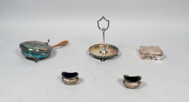 STERLING BOX WITH 4 SILVERPLATE