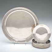 Sterling Butter Plates and Tra