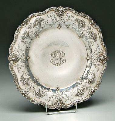 Sterling cake plate, pedestal foot,