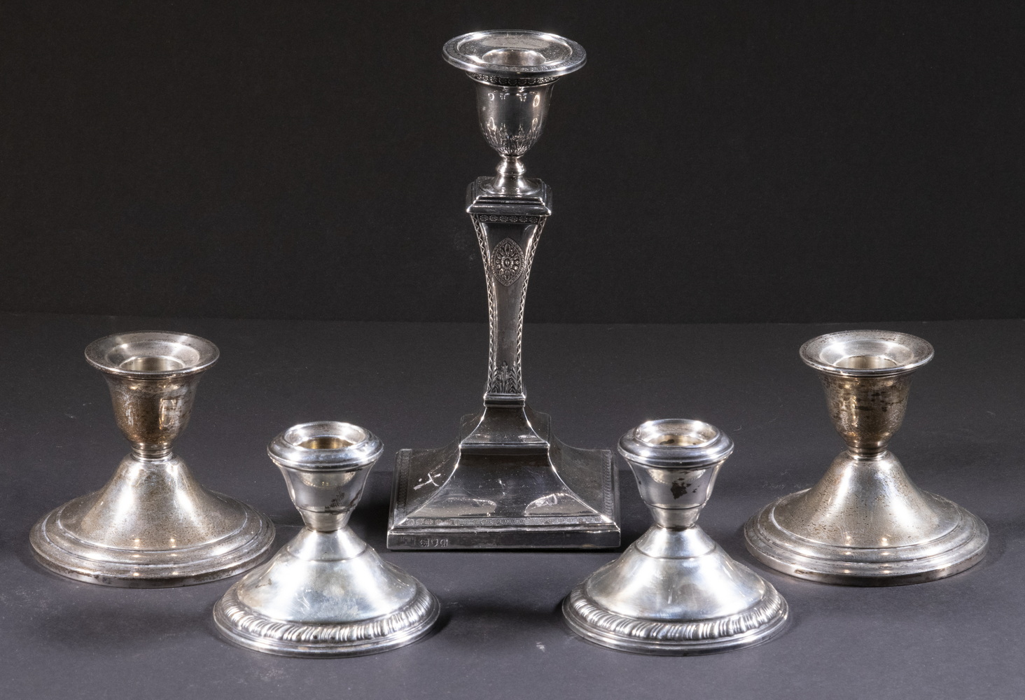 STERLING CANDLESTICKS Lot of (5)