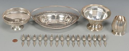 STERLING CANDY DISHES, CORN